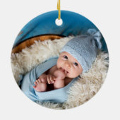 Baby van onze Dreams Blue Baby's Eerste Kerstmis Keramisch Ornament (Achterkant)