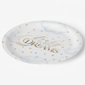 Baby van onze Dreams Moon en Stars Blue Baby showe Papieren Bordje (Gekanteld)