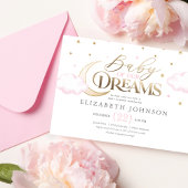 Baby van onze Dreams Moon en Stars Pink Baby showe Kaart