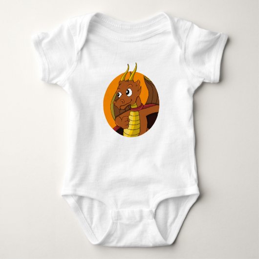 baby van Oranje drakenpak voor cartoon Romper (Voorkant)
