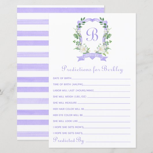 Baby van Paarse Floral Crest (Voorkant / Achterkant)