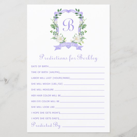 Baby van Paarse Floral Crest (Voorkant)