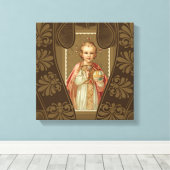 Baby van Praag Jezus Zegen holding wereld Canvas Afdruk (Insitu (Houten vloer))