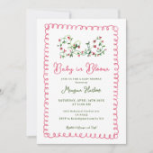  Baby van rode bloemen in het Baby shower van Bloo Kaart (Voorkant)