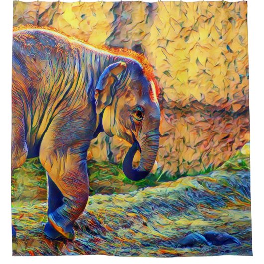 baby van smartmix van dierlijk olifant douchegordijn (Voorkant)