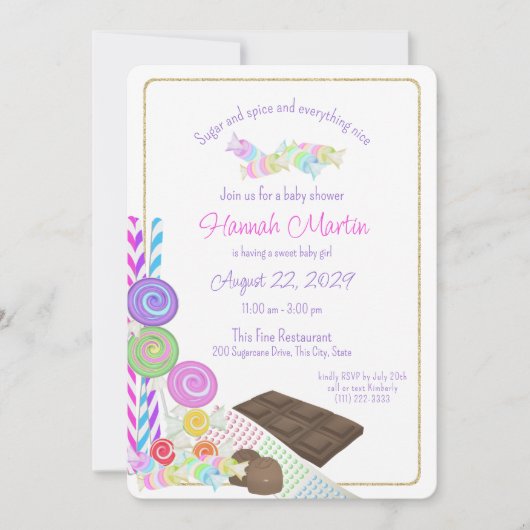 Baby van Snoep van suiker en specerijen Kaart (Voorkant)