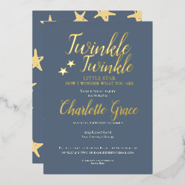 Baby van Twinkle Twinkle Little Star Folie Uitnodiging
