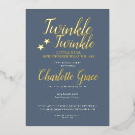Baby van Twinkle Twinkle Little Star Folie Uitnodiging
