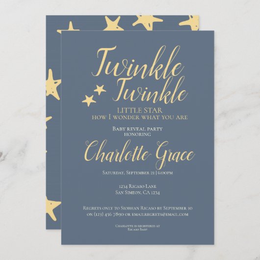 Baby van Twinkle Twinkle Little Star Kaart (Voorkant / Achterkant)