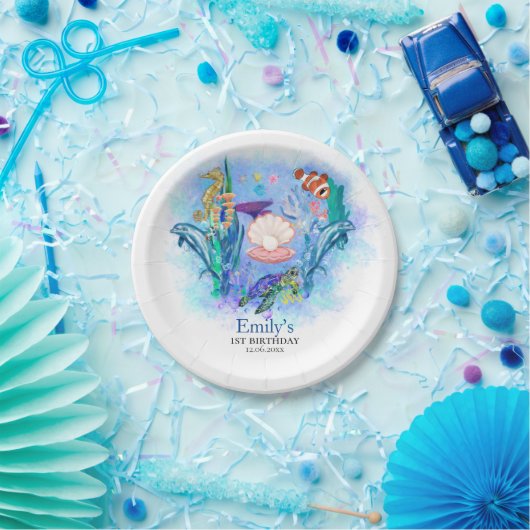 Baby van  van Zeeen van de oceaan Papieren Bordje (Feest)