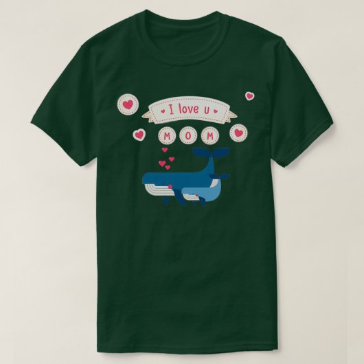 Baby van walvissen en walvissen dierbare moeder t-shirt (Design voorkant)