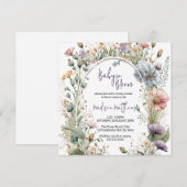 Baby van wilde bloemen in Baby shower van de Water Kaart (Voorkant / Achterkant)