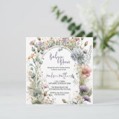 Baby van wilde bloemen in Baby shower van de Water Kaart (Staand voorkant)