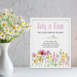 Baby van wilde bloemen in Bloom Flower Seeds Favor Poster