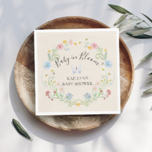 Baby van wilde bloemen in Bloom Waterverf Shower Servet