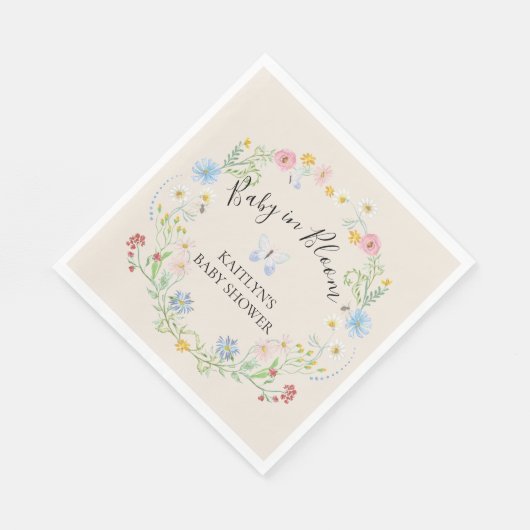 Baby van wilde bloemen in Bloom Waterverf Shower Servet (Hoek)