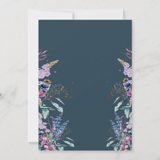 Baby van wilde bloemen in het Baby shower Bloom Kaart (Achterkant)