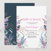 Baby van wilde bloemen in het Baby shower Bloom Kaart (Voorkant / Achterkant)