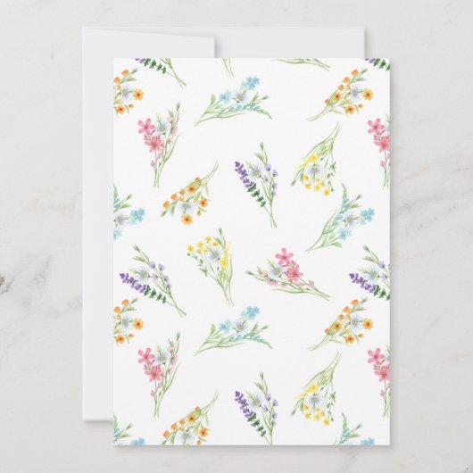 Baby van wilde bloemen in het Baby shower Bloom Kaart (Achterkant)