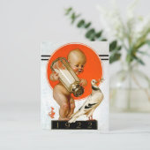 Baby vangt de vredesgrens briefkaart (Staand voorkant)