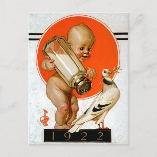 Baby vangt de vredesgrens briefkaart (Voorkant)