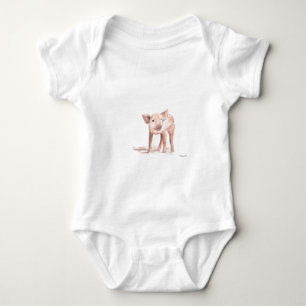 Baby varkensvlees waterverf baby shower rustige romper