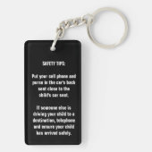 Baby veiligheidstips Acrylische Sleutelhanger voor (achterkant)