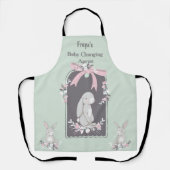 Baby Veranderend Schort in Groen met Bunnies (Voorkant)