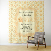 Baby verandert één Schattigee sterrenverjaardagsac Wandkleed (In situ)