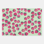 Baby Verjaardag Aardbeienwikkel Aardbeien in Roze Inpakpapier Vel (Voorkant 2)