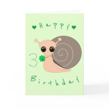 Baby Verjaardag Kaart Lucky Snail - 