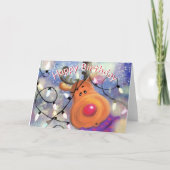 Baby Verjaardag Kaart met Happy Christmas Rendier (Voorkant)