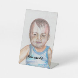 Baby verjaardag reclamebord met voetstuk