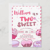 Baby Verjaardag Snoep Twee lief feest Kaart (Voorkant)