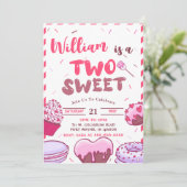 Baby Verjaardag Snoep Twee lief feest Kaart (Staand voorkant)