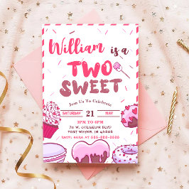 Baby Verjaardag Snoep Twee lief feest Kaart