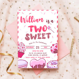 Baby Verjaardag Snoep Twee lief feest Kaart