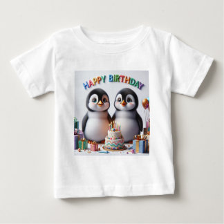 Baby Verjaardag Tshirt met pinguïns