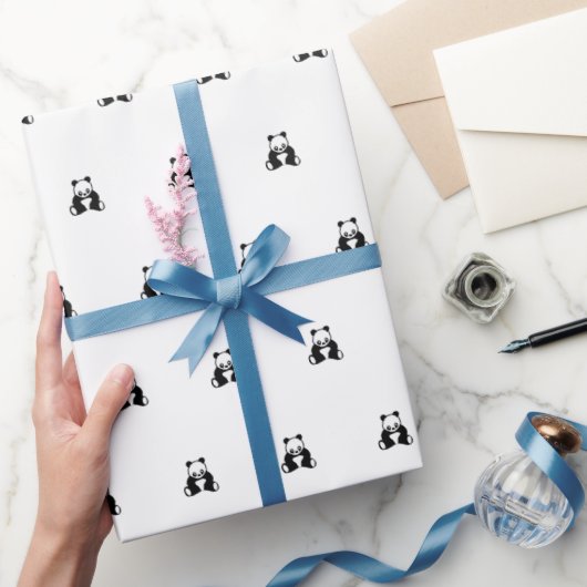 Baby verjaardag zwarte panda simpel cadeaupapier (Geschenken)
