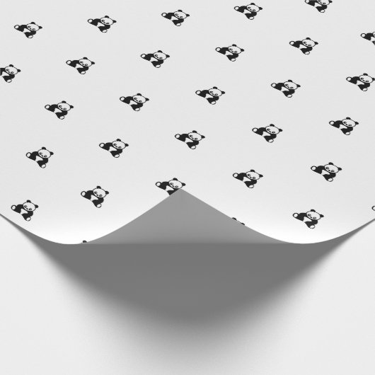 Baby verjaardag zwarte panda simpel cadeaupapier (Hoek)