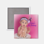 Baby Verjaardagsfotomagneet Magneet (Voorkant / Achterkant)