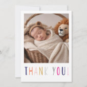 Baby verjaardagskaart bedankt voor cadeaus kaart (Voorkant)