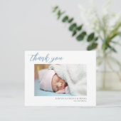 Baby verjaardagskaart met foto kaart (Staand voorkant)