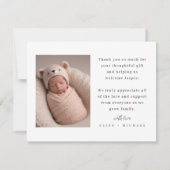 Baby verjaardagskaart met foto kaart (Achterkant)