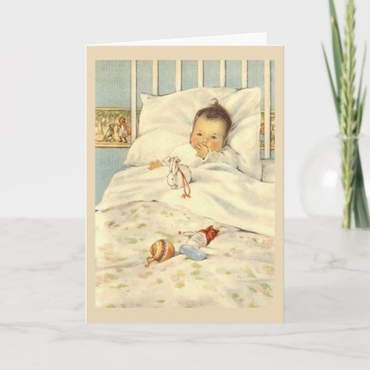 Baby Verjaardagskaart Vintage Kaart (Voorkant)