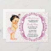 Baby verjaardagsuitnodiging Kaart (Voorkant / Achterkant)