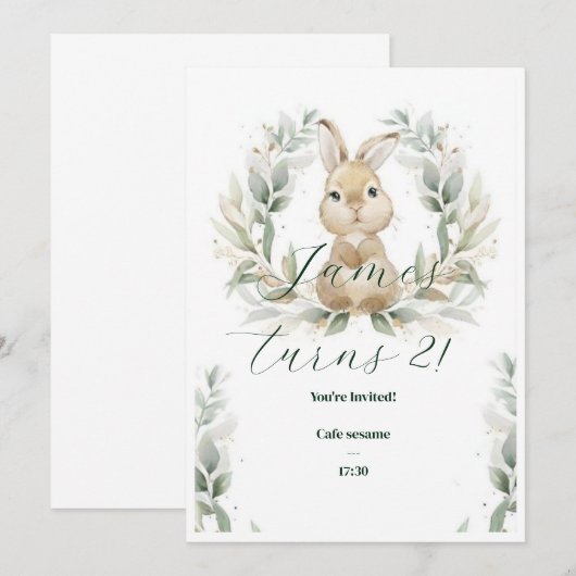 Baby verjaardagsuitnodiging kaart (Voorkant / Achterkant)