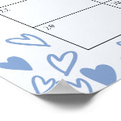 Baby Vervaldatum Calender Baby shower Game Blue Ca Poster (Hoek)
