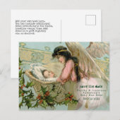  Baby Vervaldatum Kerst Engel Typset Aankondigingskaart (Voorkant / Achterkant)