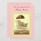  Baby vervoer ~ Baby shower Kaart (Voorkant / Achterkant)